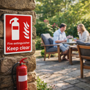 Fire Extinguisher Keep Clear Sign – Red – Safety Notice – Indoor/Outdoor