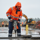 Premium High-Visibility Rain Jacket - Windproof, Waterproof with Adjustable Features for Work Assignments