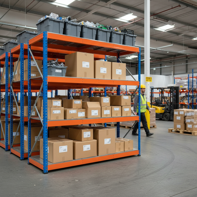 Heavy Duty Industrial Shelving Unit - 1980mm High - 800kg Capacity - Steel Construction