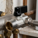 1/2in BSP Male x Female Plated Brass Mini Ball Valve, 41mm