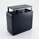 200 Litre Dual-Compartment Steel Litter Bin with Slam Lock (view 2)