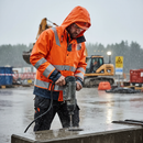 Professional High-Performance Hi-Vis Rain Jacket with Waterproof Design, Adjustable Features, and Breathable Ventilation for Work Assignments