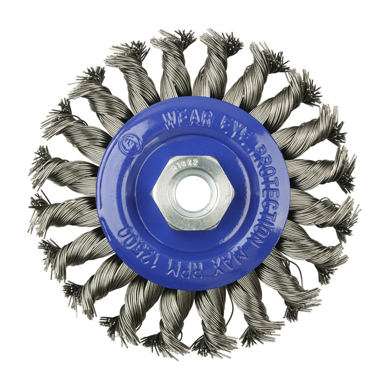 Angle Grinder Wheel Brush - Twisted Knot Stainless Steel - 115mm