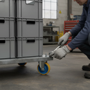 100mm Heavy Duty Fixed Plate Castor with Polyurethane Tyre