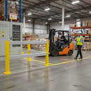 Heavy Duty Impact Protection Railing System Post - 200x200mm Steel with Durable Base Plates for Safety