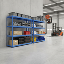 Heavy Duty Industrial Shelving - 1980mm High - 400kg Capacity - Steel - Blue