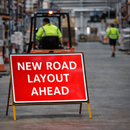New Road Layout Ahead Reflective Temporary Road Traffic Sign – Class RA1 – Industrial Use