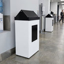 62 Litre General Waste Swing-Top Bin, White PVC Steel
