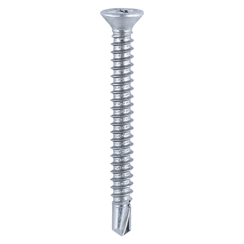 Window Fabrication Screws - Countersunk with Ribs - PH - Self-Tapping - Self-Drilling Point - Zinc - 3.9 x 13