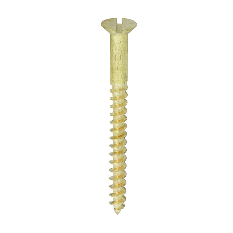 Solid Brass Timber Screws - SLOT - Countersunk - 12 x 2 1/2