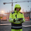 Premium High-Visibility Winter Jacket with Quilted Lining, Waterproof and Windproof Features, Detachable Hood for Comfort