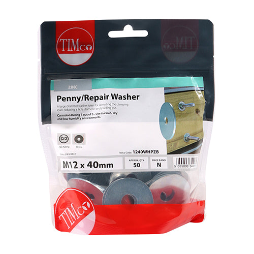 Penny / Repair Washers - Zinc - M12 x 40