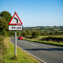 Professional Supplementary Hazard Distance Sign for Road Safety - 100 Yards Variant with Multiple Size Options