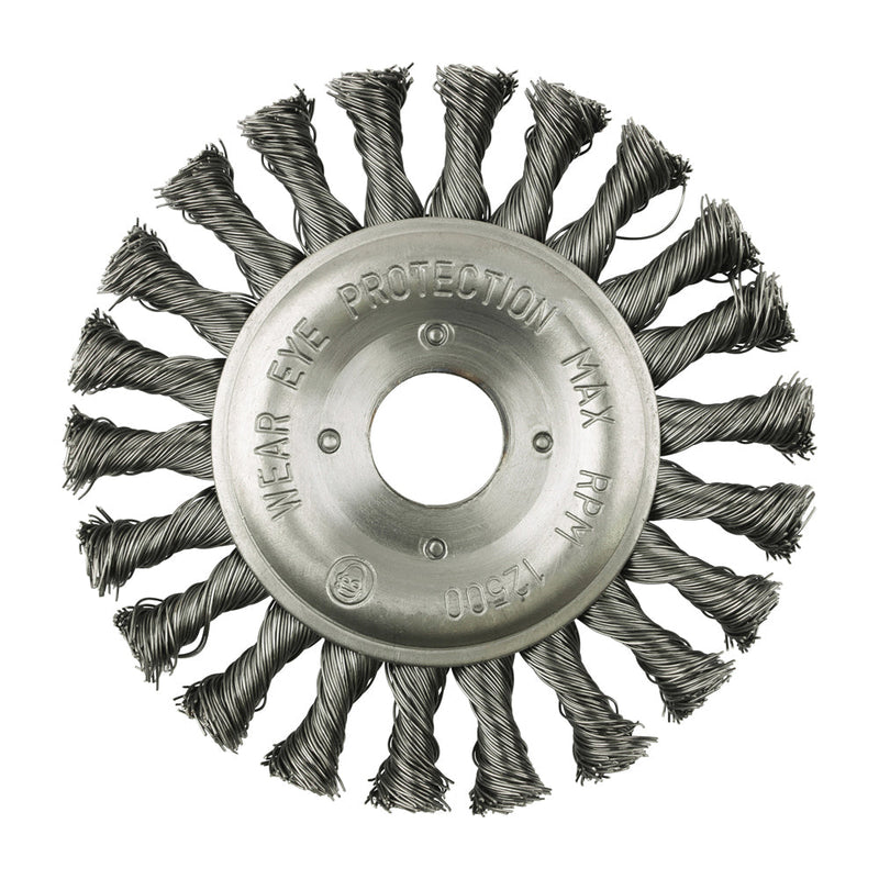 Wheel Brush - Twisted Knot Steel Wire - 125mm