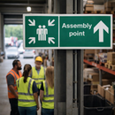 Assembly Point Sign – Arrow Straight On – Safety Signage – Commercial Use