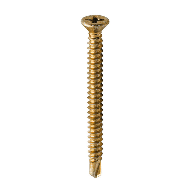 Window Fabrication Screws - Countersunk - PH - Self-Tapping - Self-Drilling Point - Yellow - 3.9 x 45