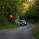 Premium Junction Outside A Bend Warning Sign - 600mm Severe Turn Indicator with Supplementary Message Options