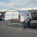 Premium Shopping Trolley Shelters with Galvanized Aluminium Frame and Polycarbonate Roof for Supermarket and Car Park Organization