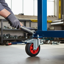 200mm Heavy Duty Braked Swivel Bolt Hole Castor with Rubber and Polypropylene Centre