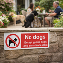 Safety Sign – No Dogs Except Guide Dogs – 1mm Rigid Plastic – Indoor/Outdoor