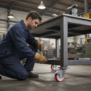 125mm Heavy Duty Braked Swivel Bolt Hole Castor Red Poly