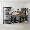 3x Heavy Duty Shelving Units - 1800mm High & 1x Workbench - 1600mm Wide - Grey