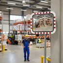 Premium Square IceFree Traffic Mirror with Stainless Steel Surface and Thermo-Gel System for Extreme Weather Conditions