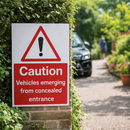 Caution Vehicles Emerging Sign – 450mm x 600mm – Rigid Plastic – Indoor/Outdoor