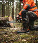 Professional Heavy Duty Forestry Chainsaw Boot with Steel Toe Cap and Waterproof Leather Construction