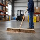 Premium Natural Coco Platform Broom 24" with 48" Handle for Effective Cleaning - High-Quality Professional Grade for Industrial and Commercial Appl...