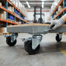 75mm Premium Braked Swivel Bolt Hole Castor Twin Wheel - Heavy Duty