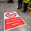 No Smoking Floor Graphic – 400mm x 600mm – Polycarbonate – Industrial Use