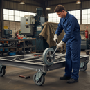 Premium 200mm Diameter Grey Elastic Rubber Tyred Wheel with Aluminium Centre