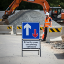 Premium Priority Over Symbol Sign Set with Supplementary Plate and Frame for Traffic Control