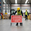 Premium Temporary Obstruction 15 Minutes Delay Sign - 1050x750mm, Engineer Grade Retroreflective Face