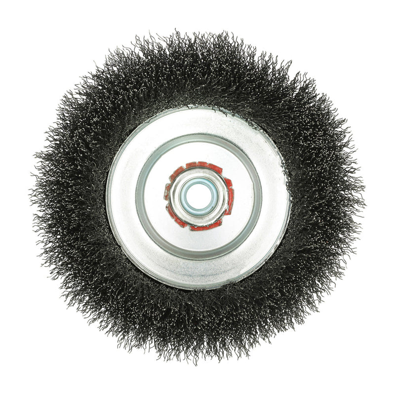 Wheel Brush with Plastic Reducer Set - Crimped Steel Wire - 150mm