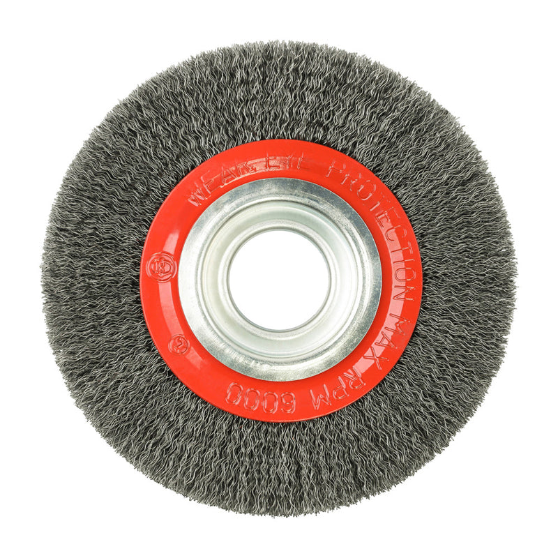 Wheel Brush with Plastic Reducer Set - Crimped Steel Wire - 150mm