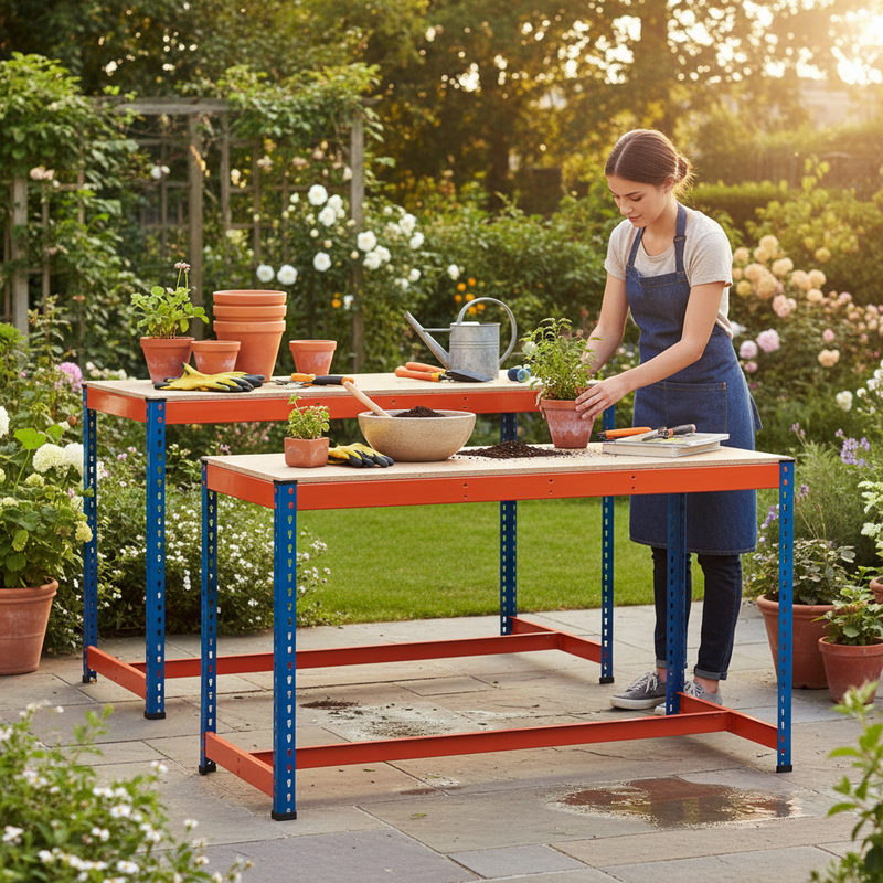 Premium T-Bar Workbenches - 915mm High - 800kg Capacity - Chipboard Finish