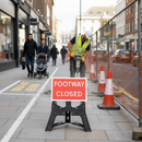 Premium Footway Closed Sign 600x450mm - Reflective, QuickFit Frame for Temporary Closures