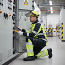 Premium Multisafe ARC Flash & Fire Retardant Trousers with Kneepad Pockets - Dark Navy/Hi-Vis Yellow