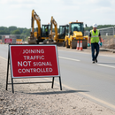 Premium Joining Traffic NOT Signal Controlled Metal Sign - 1050x750mm with Retroreflective Face