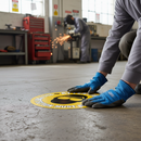 Premium Self-Adhesive Floor Sign for Eye Protection with Slip-Resistant Vinyl and High Visibility Graphics - 430mm Diameter