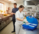 Premium Catering First Aid Kit for 1-10 Persons - Comprehensive Medical Supplies with Sterile Dressings and Gloves