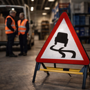 Slippery Road Reflective Temporary Road Traffic Sign – Class RA1 – Zintec Plate – Traffic Management