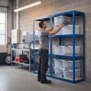 Premium 2x Shelving Units - 1600mm High with 8x 33.5L Storage Boxes