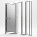 Vertical Railed Dog Pen Front with Gate (view 2)