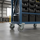 100mm Bolt Hole Swivel Castor Braked Wheel with Grey Rubber Tyre