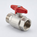 3/4in BSP Male x Female Nickel Plated Brass Ball Valve, 69mm (view 2)