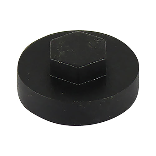 Hex Head Cover Caps - Black - 16mm