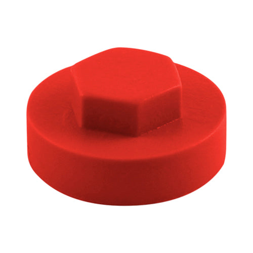 Hex Head Cover Caps - Poppy Red - 16mm